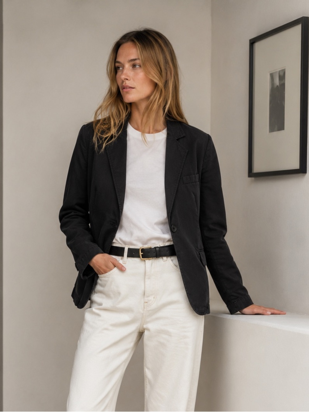 Nili Lotan Cotton Stretch Blazer | Made in USA | Black Casual Jacket | Size 6